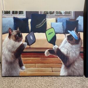 Cat pickle ball Art Print